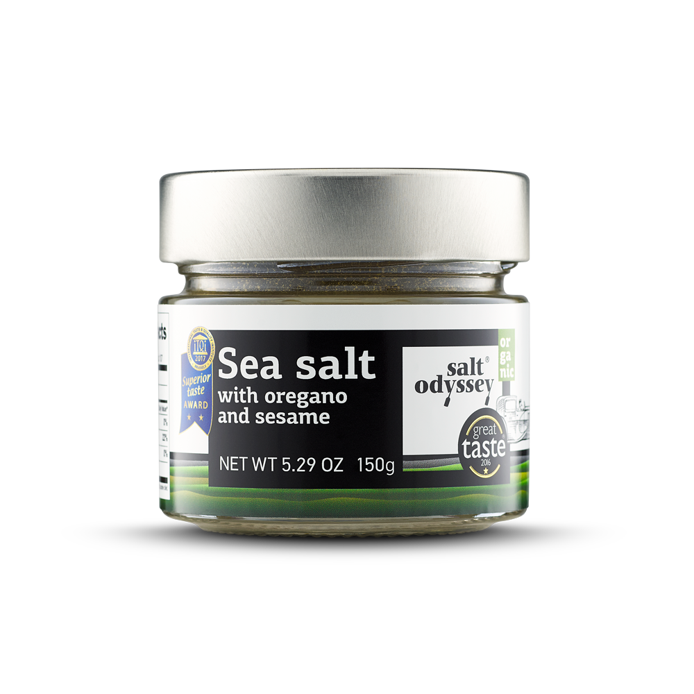 Sal del mar con orgánicos orégano y de sésamo 150gr 