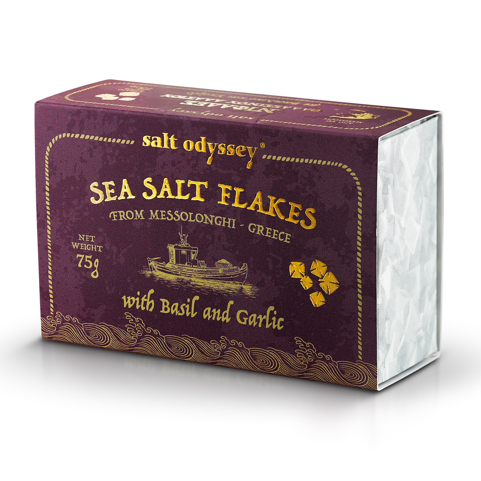 SEA SALT FLAKES BASIL & GARLIC 75gr