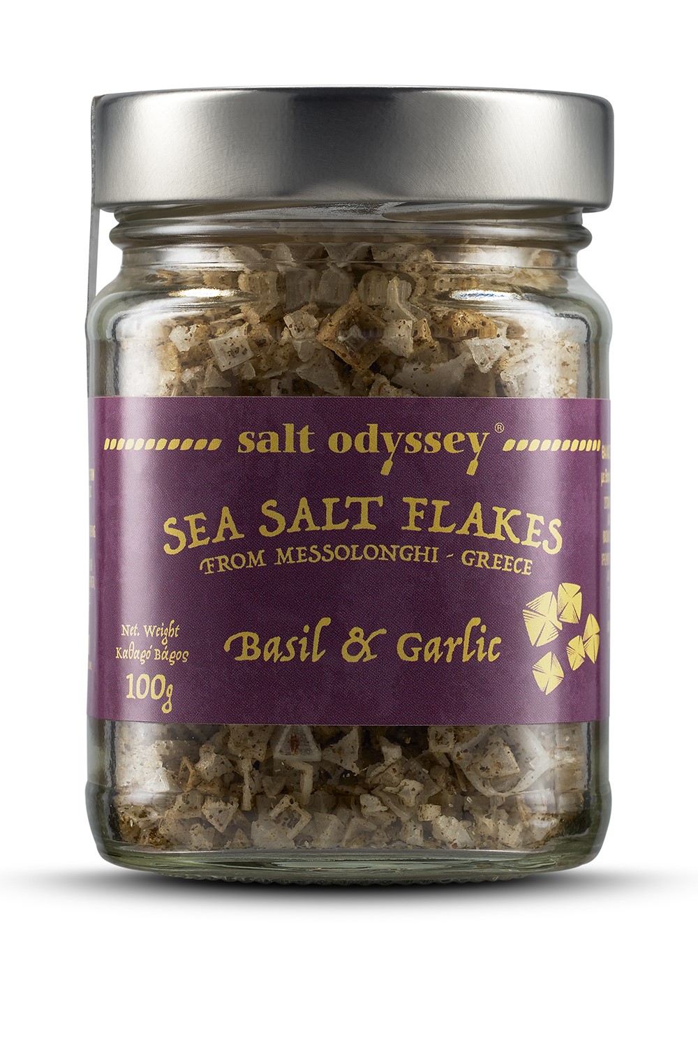 SEA SALT FLAKES BASIL & GARLIC 100gr